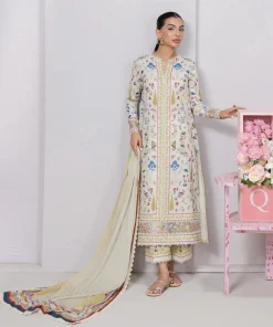 Qalamkar QPrints Embroidered Lawn 2025 | EM-09A