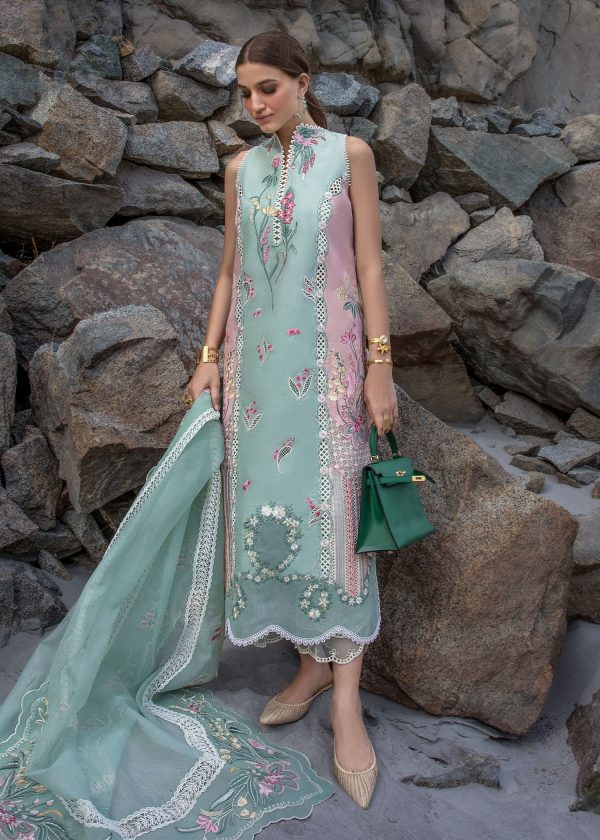 Crimson Luxury Lawn 2024 | Sarfaraz | Sun Kissed - Sea Foam