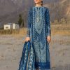 Crimson Luxury Lawn 2024 | Sarfaraz | Dancing Paisleys - Cobalt