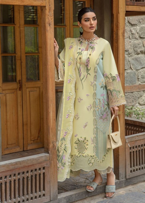 Crimson Luxury Lawn 2024 | Sarfaraz | Sun Kissed - Lemon - Image 2