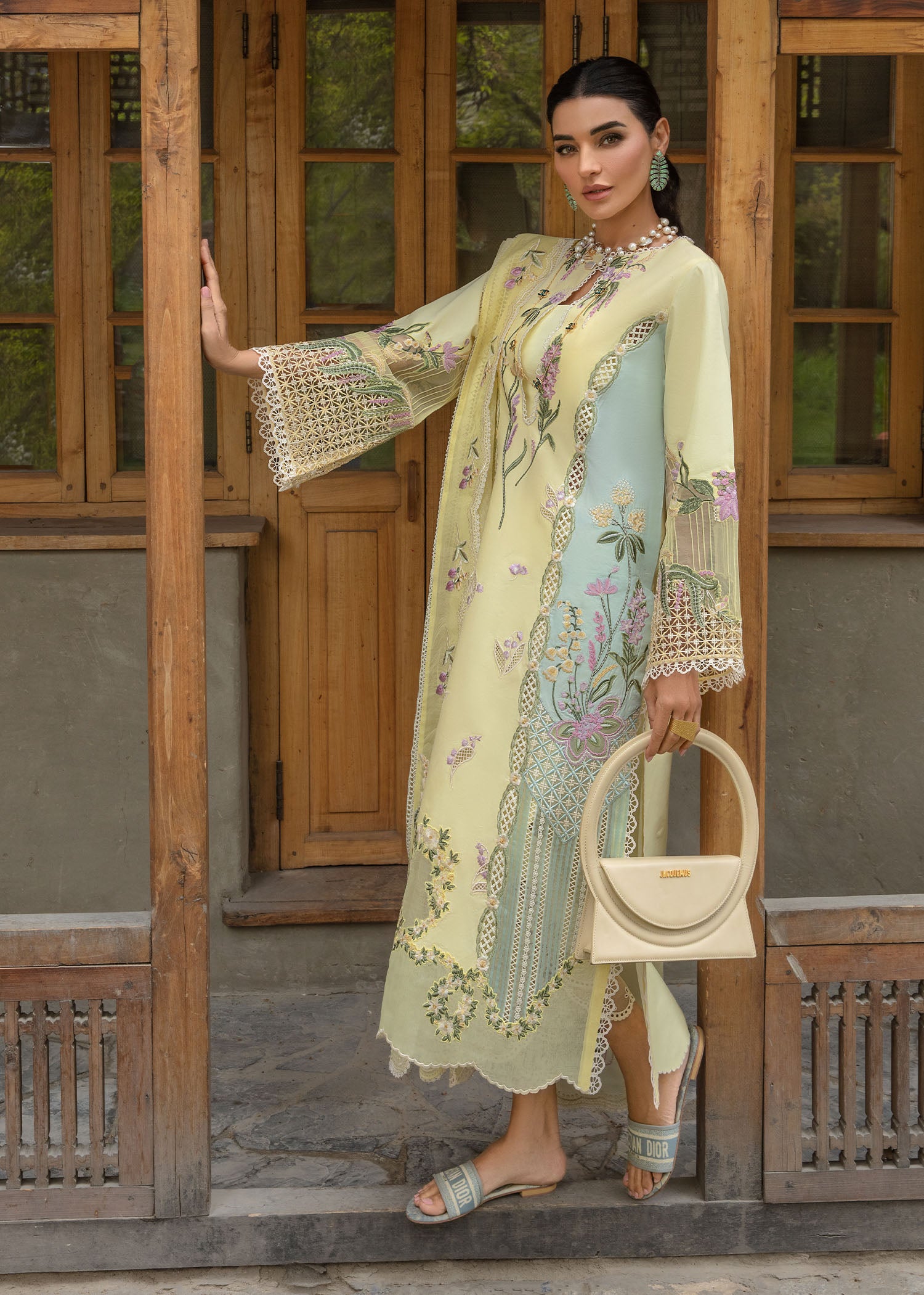 Crimson Luxury Lawn 2024 | Sarfaraz | Sun Kissed - Lemon