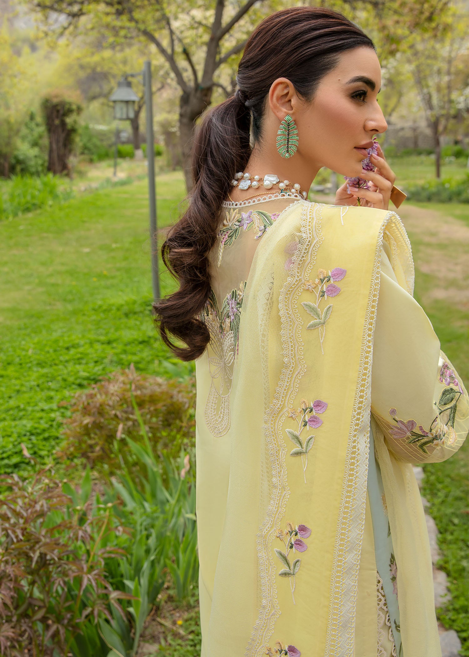 Crimson Luxury Lawn 2024 | Sarfaraz | Sun Kissed - Lemon - Image 3