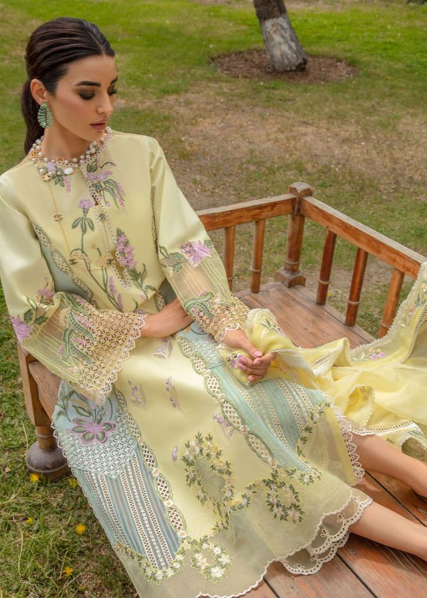 Crimson Luxury Lawn 2024 | Sarfaraz | Sun Kissed - Lemon - Image 5