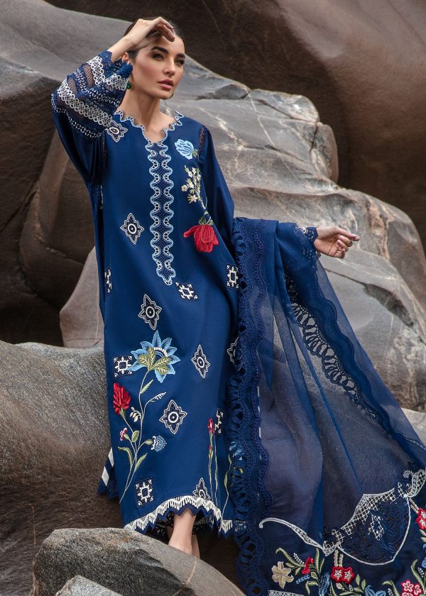 Crimson Luxury Lawn 2024 | Sarfaraz | Into The Wild - Midnight Blue - Image 2
