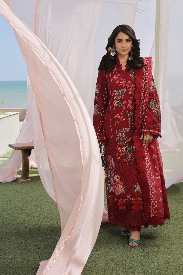 Maryam Hussain Luxury Lawn 24 | CRIMSON - Image 3