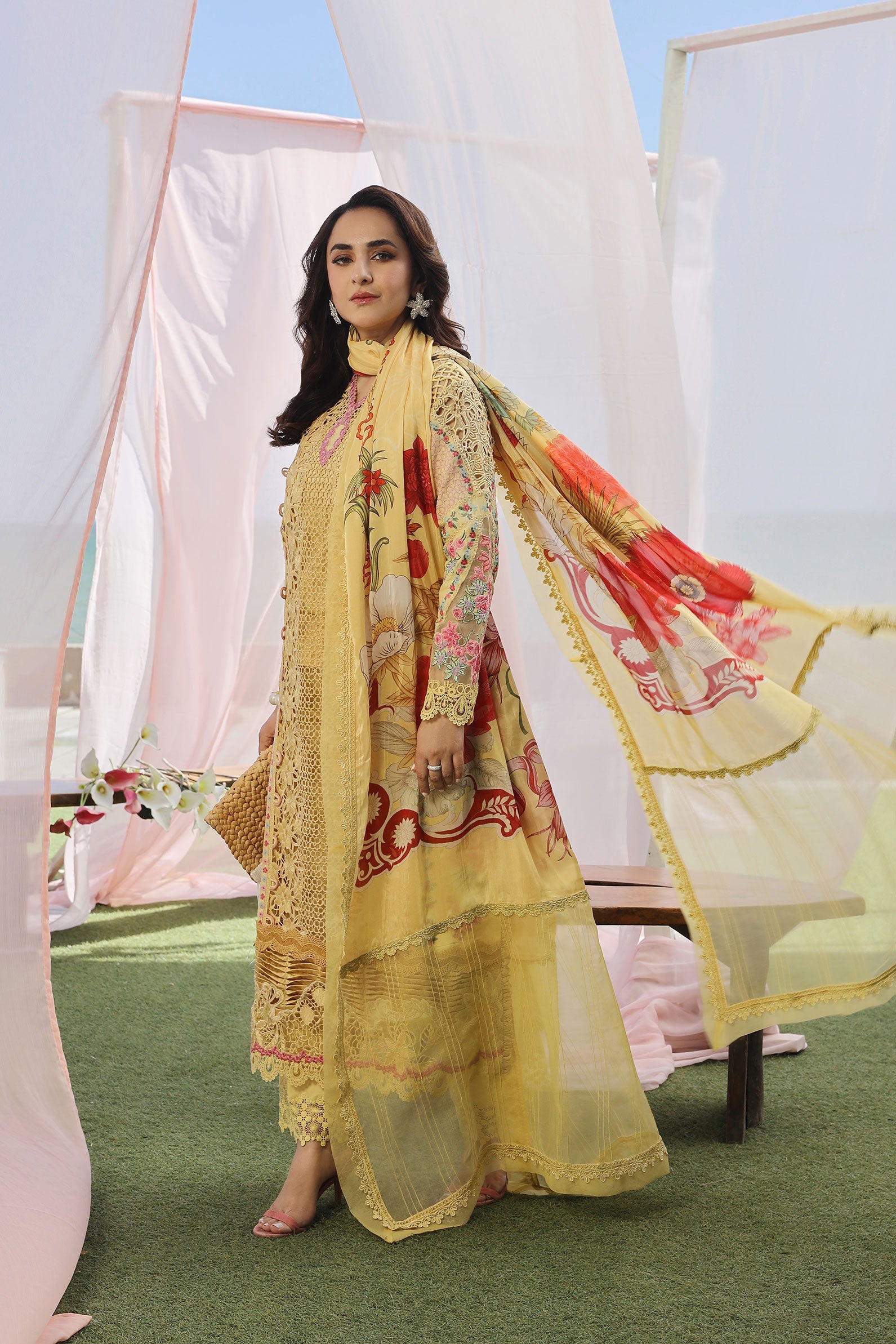 Maryam Hussain Luxury Lawn 24 | TROPICA - Image 3