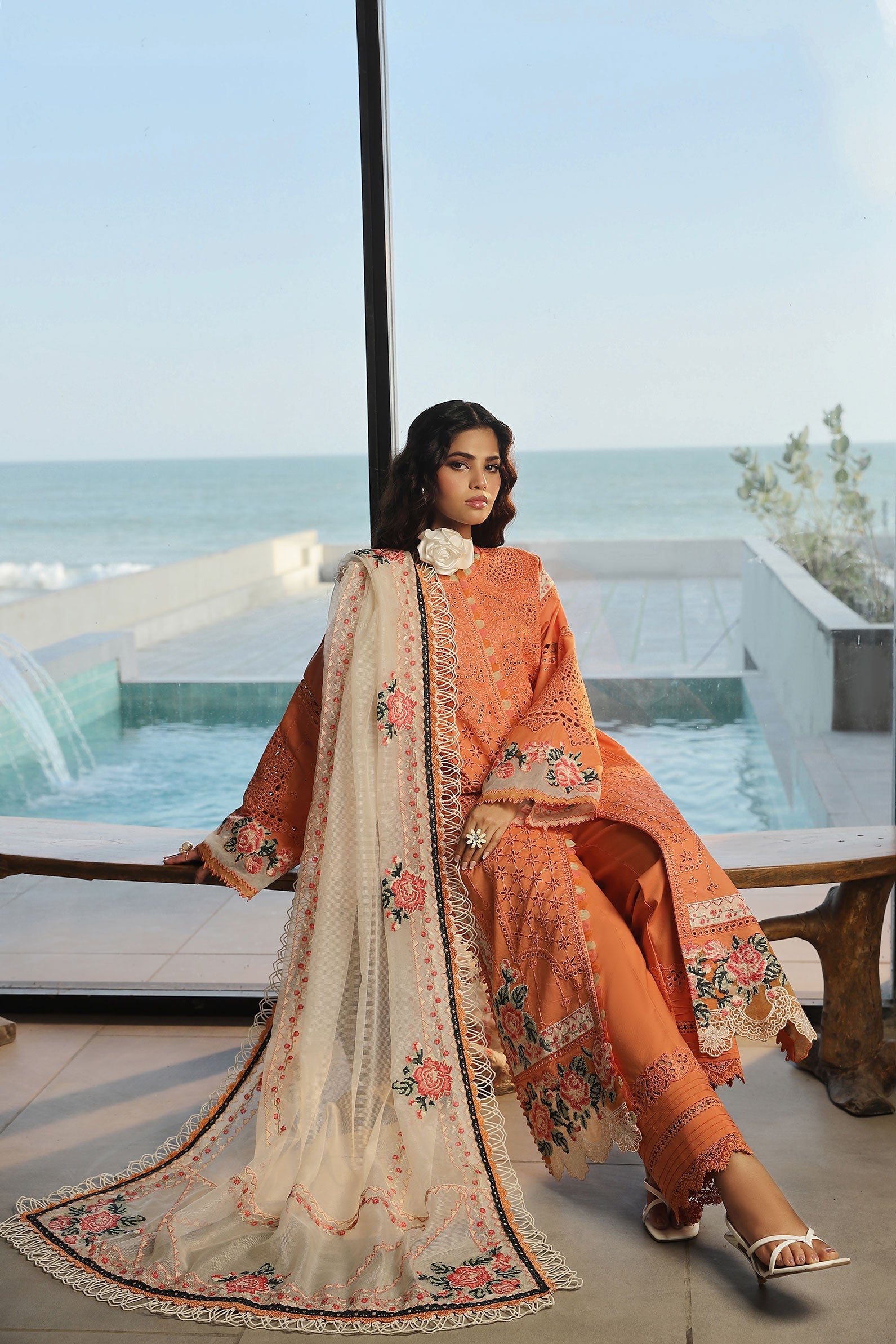 Maryam Hussain Luxury Lawn 24 | XURI - Image 6