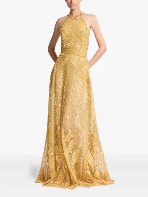 Elie Saab Beaded Halter-neck Dress