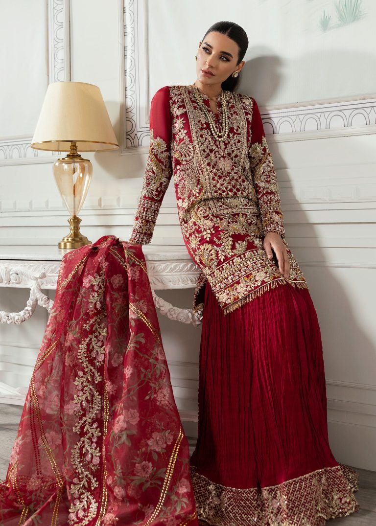 Crimson X Saira Shakira Unstitched Wedding Collection   | CW24-D7 - Image 3