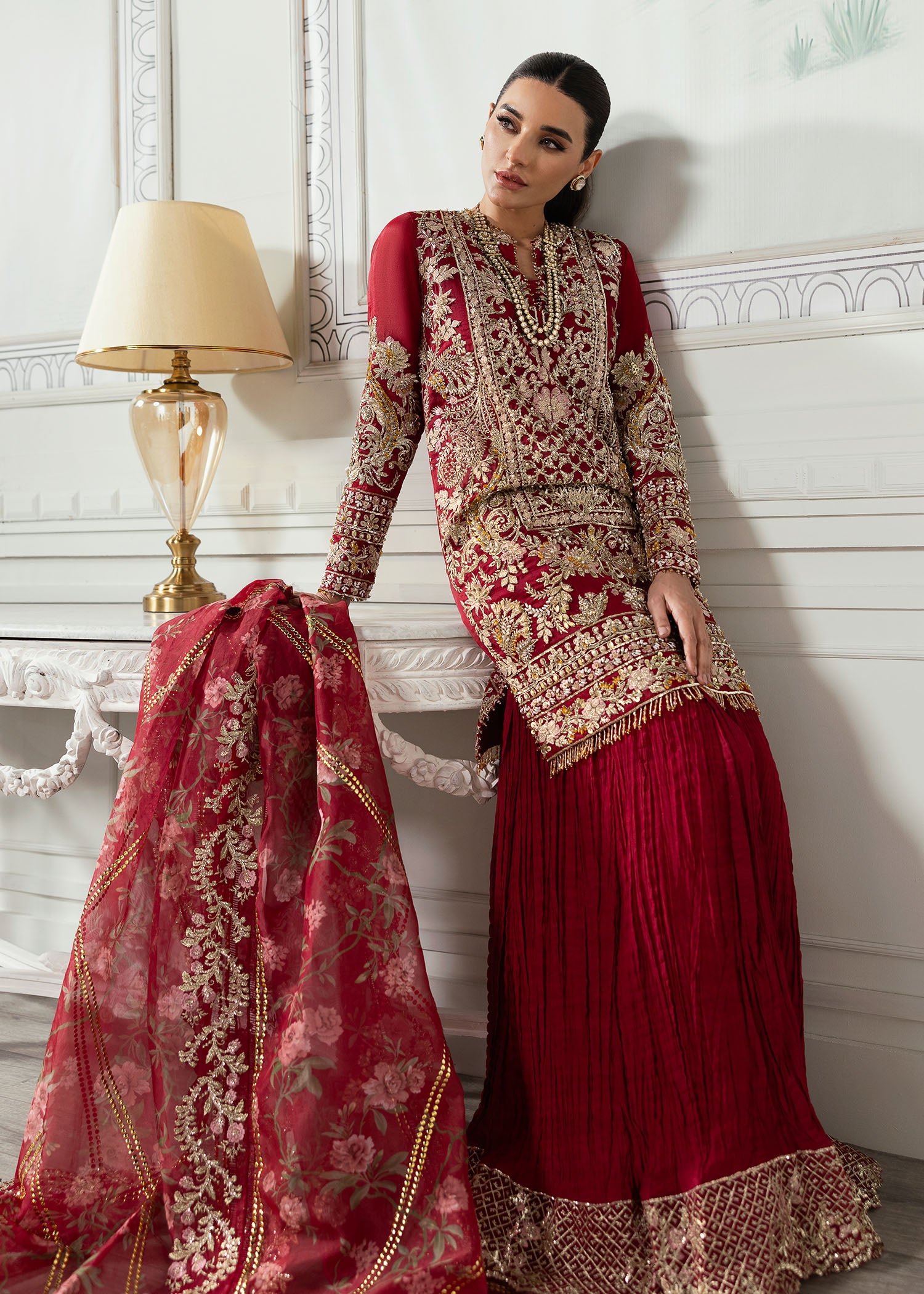 Crimson X Saira Shakira Unstitched Wedding Collection   | CW24-D7 - Image 3