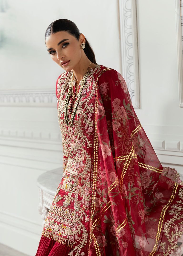 Crimson X Saira Shakira Unstitched Wedding Collection   | CW24-D7 - Image 4