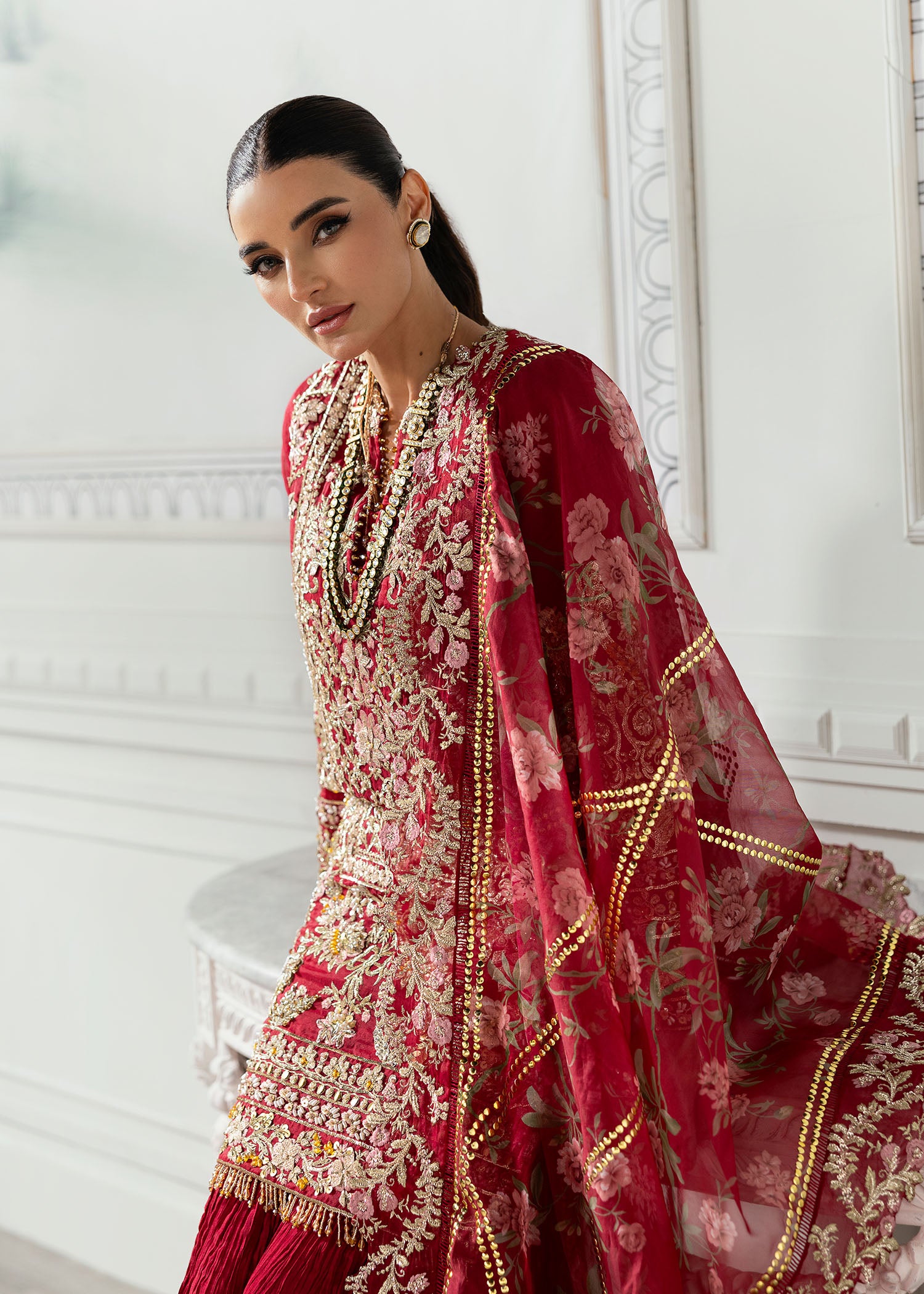 Crimson X Saira Shakira Unstitched Wedding Collection   | CW24-D7 - Image 4
