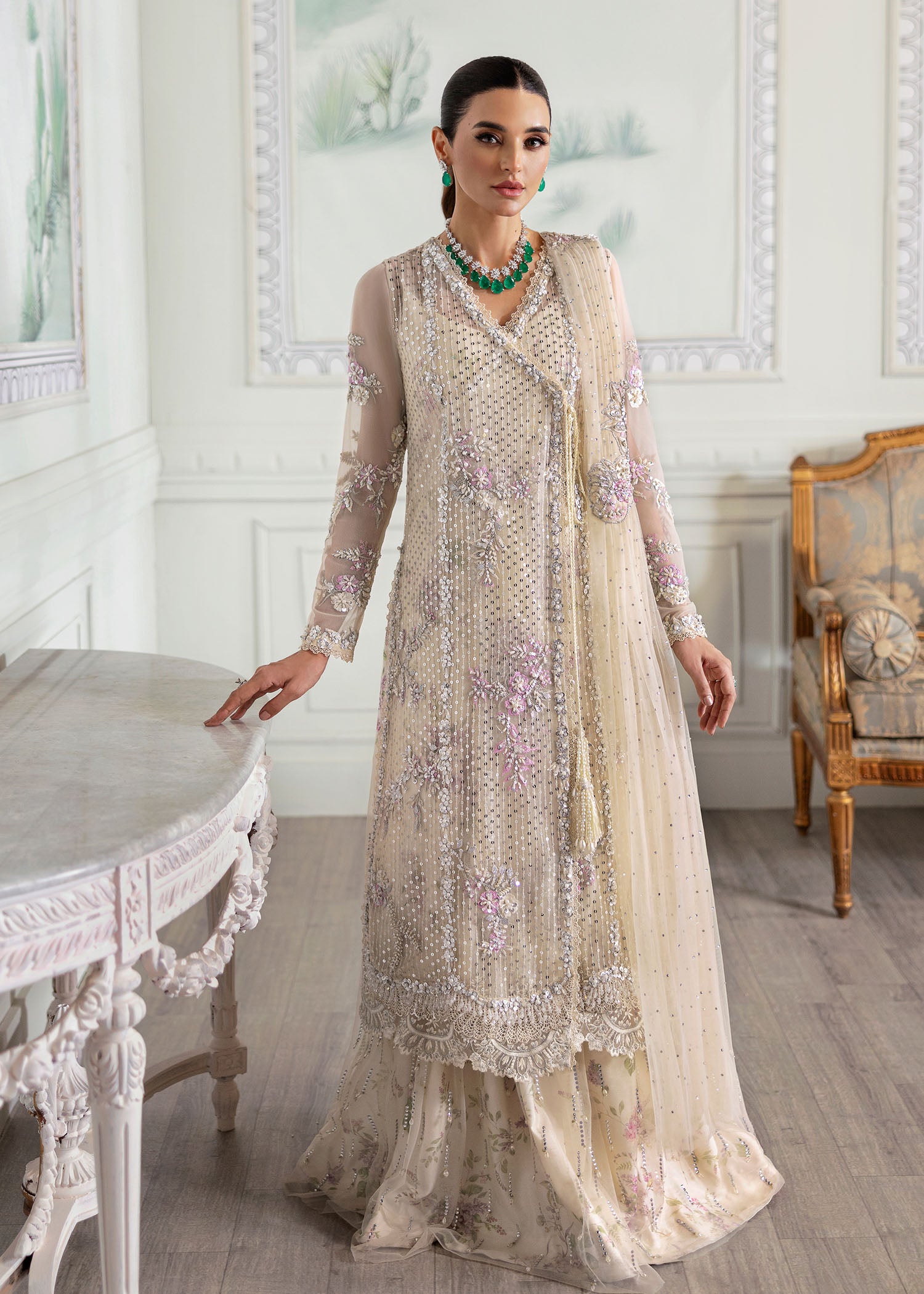 Crimson X Saira Shakira Unstitched Wedding Collection   | CW24-D4 - Image 2