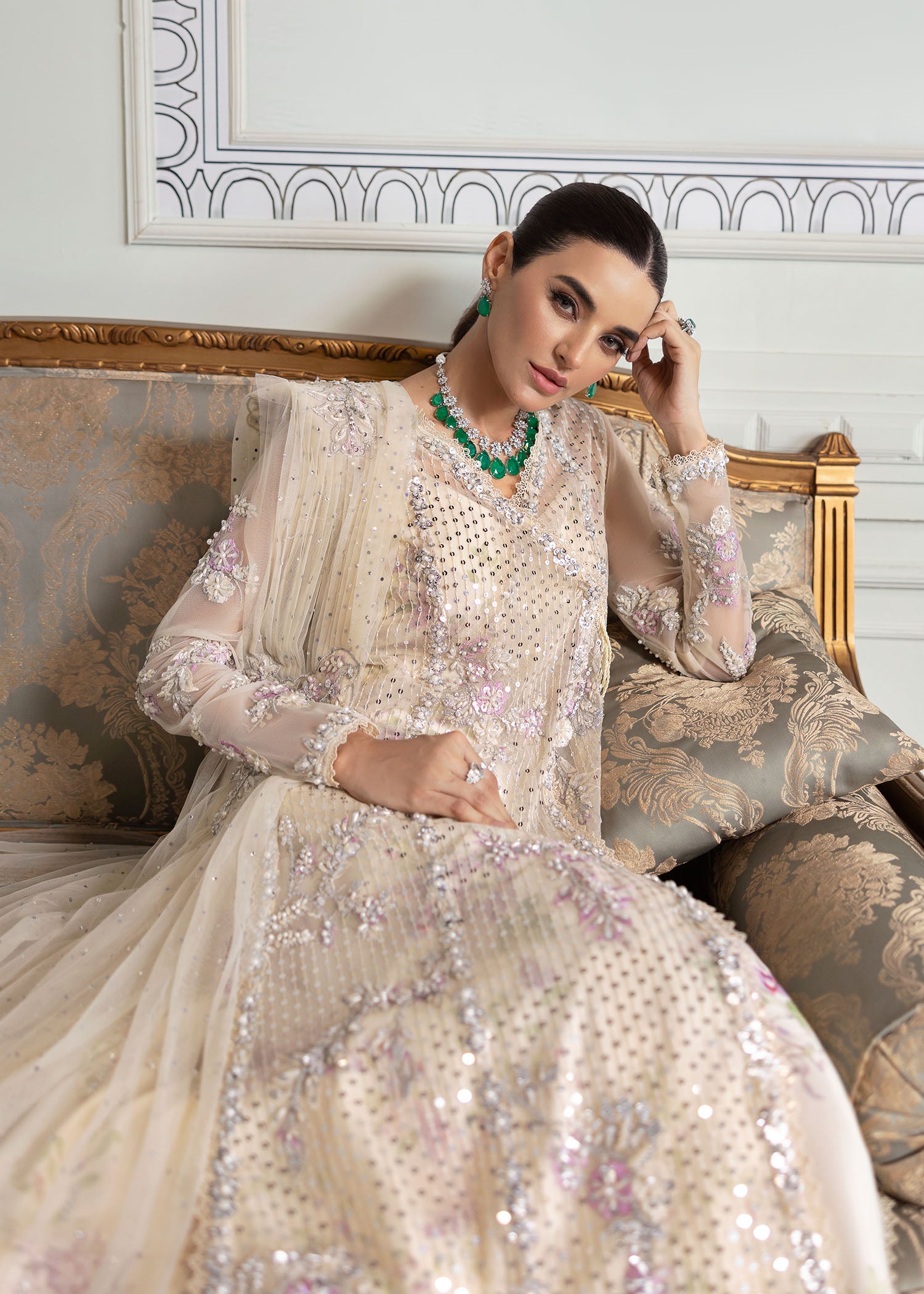 Crimson X Saira Shakira Unstitched Wedding Collection   | CW24-D4 - Image 3