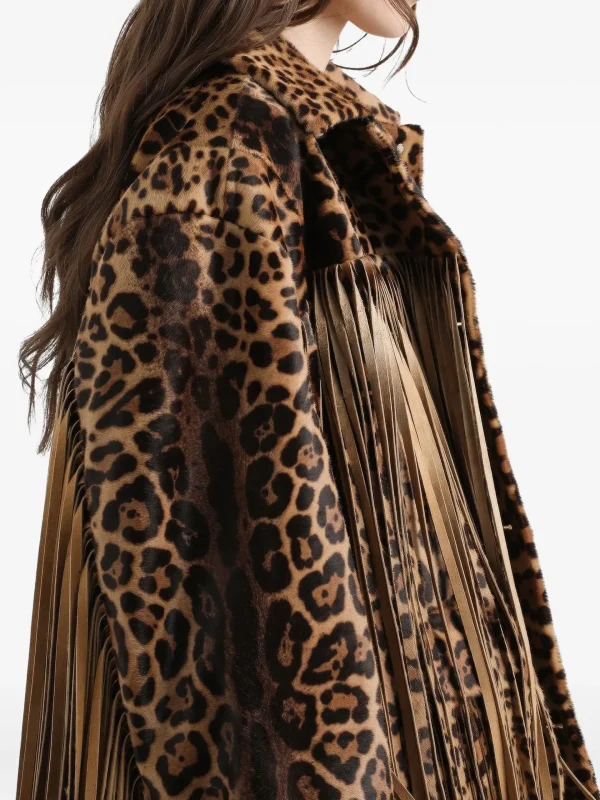 Dolce & Gabbana leopard-print fringe coat - Image 3