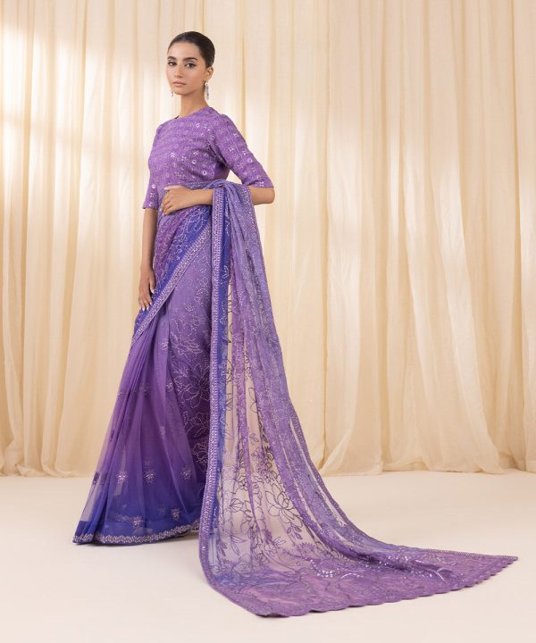 Purple Saree | 3SFELX24V650 - Image 2