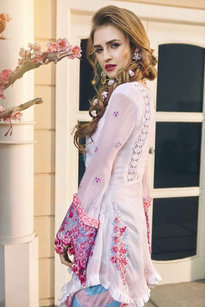 Zara Hayaat Luxury Lawn  - ROSE BERRY OOS-01 - Image 6