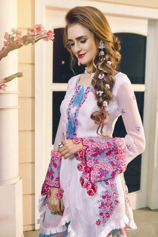 Zara Hayaat Luxury Lawn  - ROSE BERRY OOS-01 - Image 7