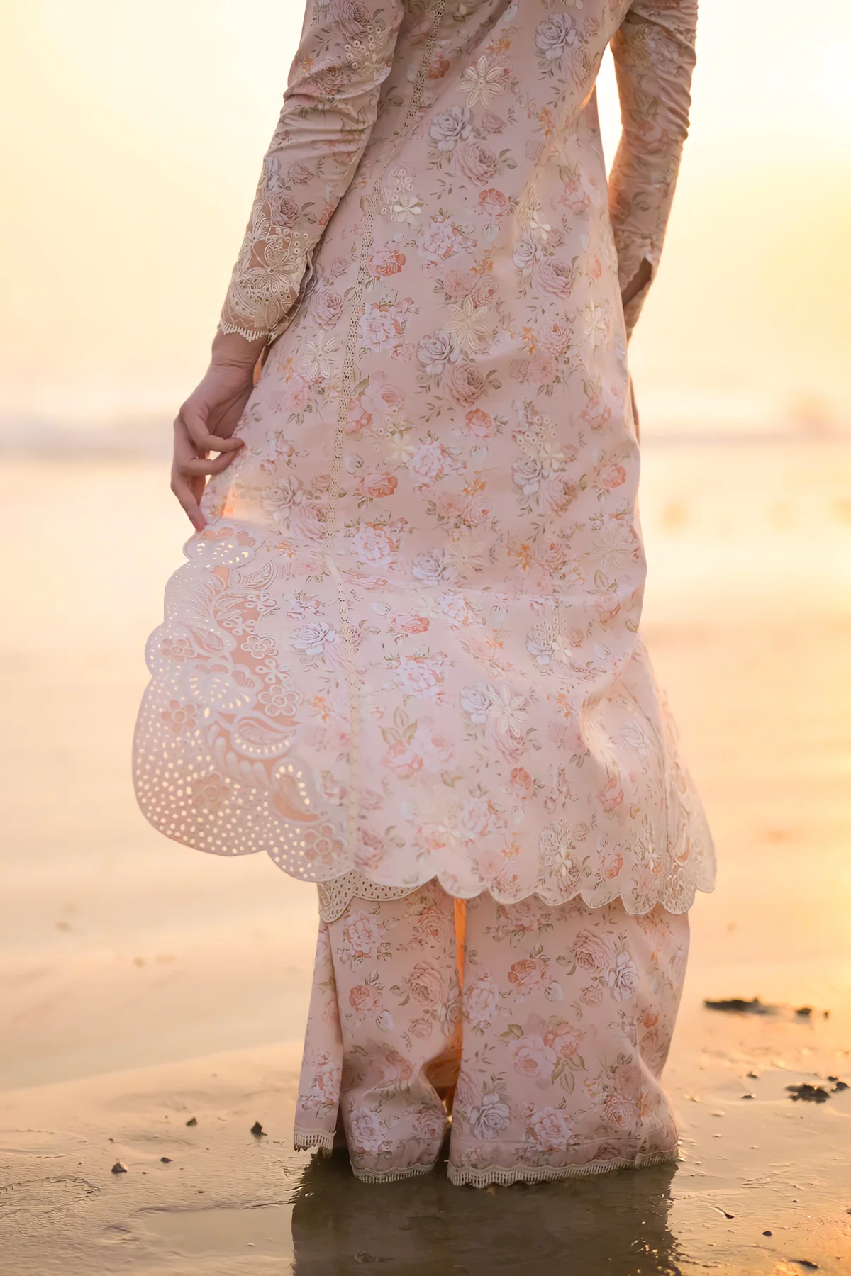 Zaib Festive Lawn   | NEL-24610 - Image 3
