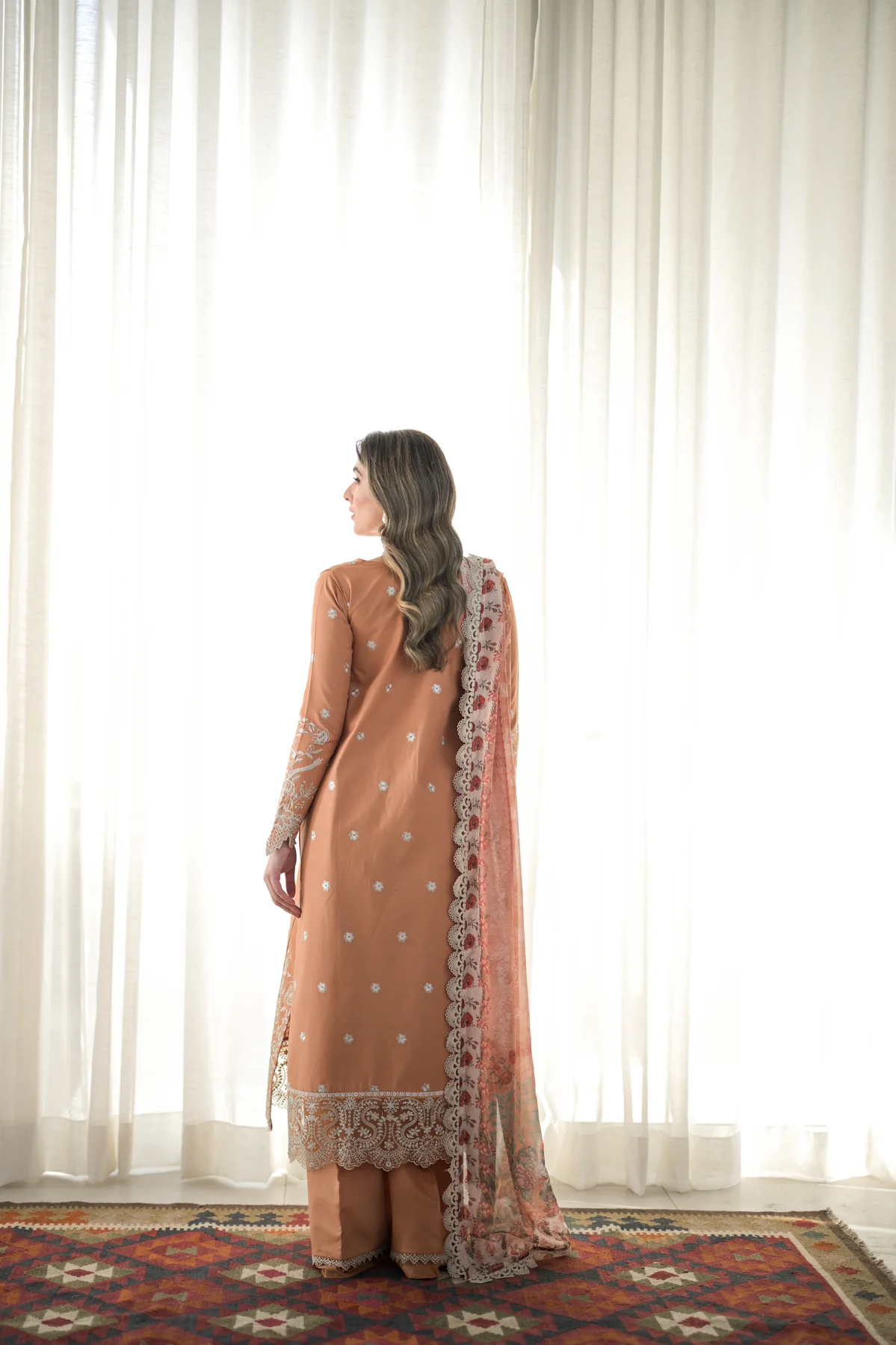 Zaib Festive Lawn   | NEL-24614 - Image 3