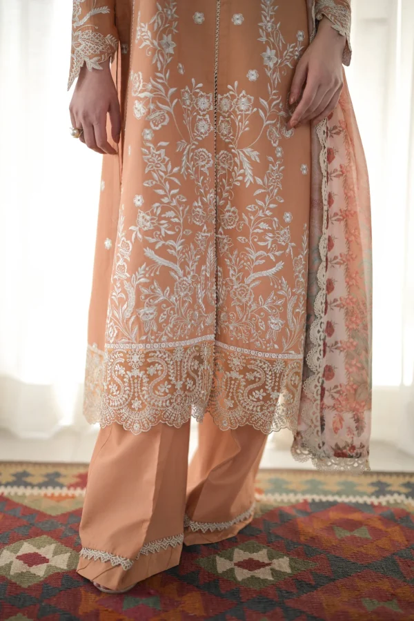 Zaib Festive Lawn   | NEL-24614 - Image 5