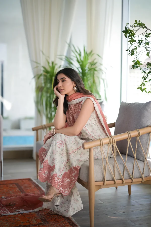 Zaib Festive Lawn   | NEL-24611 - Image 2