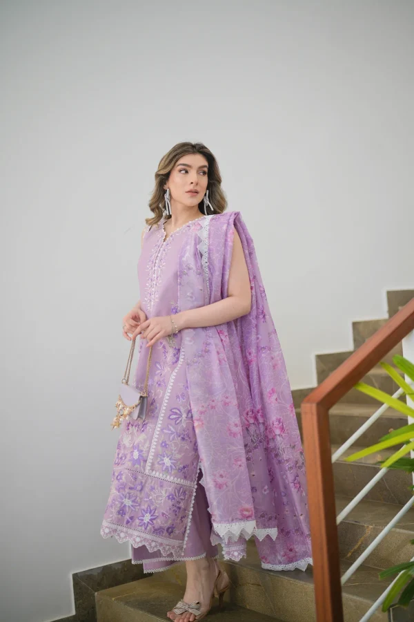 Zaib Festive Lawn   | NEL-24613 - Image 2