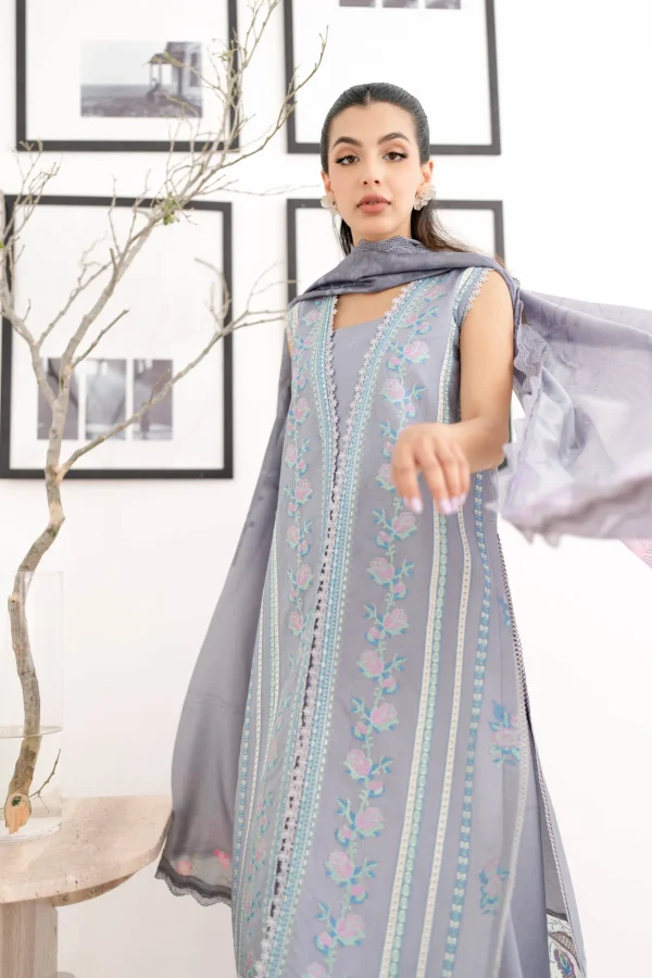 Zaib Festive Lawn   | NEL-24615 - Image 2