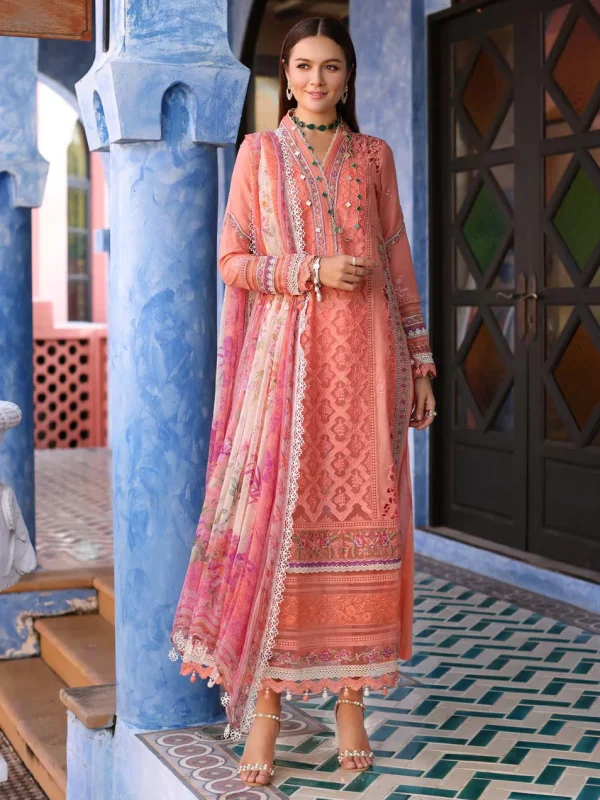 Noor by Saadia Asad Luxury Embroidered Chikankari Lawn 3Pc Suit D-02A (GZ-327)