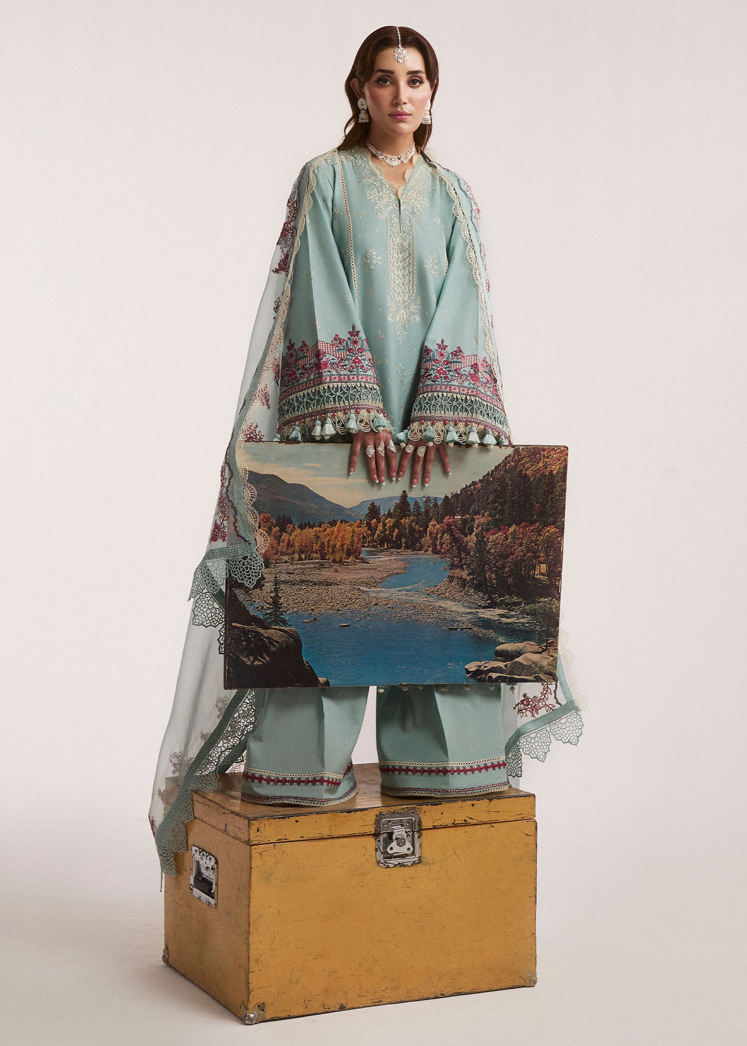 Hussain Rehar SS Lawn Eid Unstitched Collection'24 | Moraine - Image 5