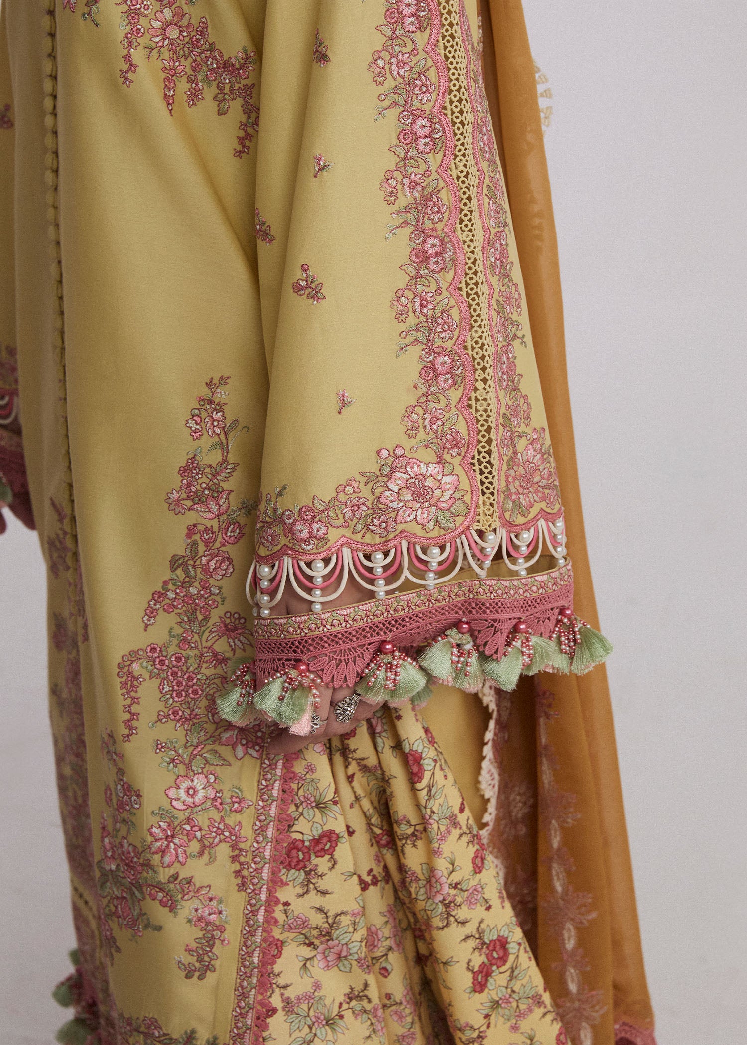 Hussain Rehar SS Lawn Eid Unstitched Collection'24 | Limone - Image 5