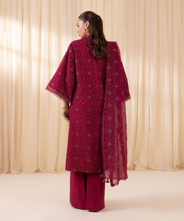 Berry Embroidered Silk Salwar Kameez | 000RFLX24V33 - Image 2
