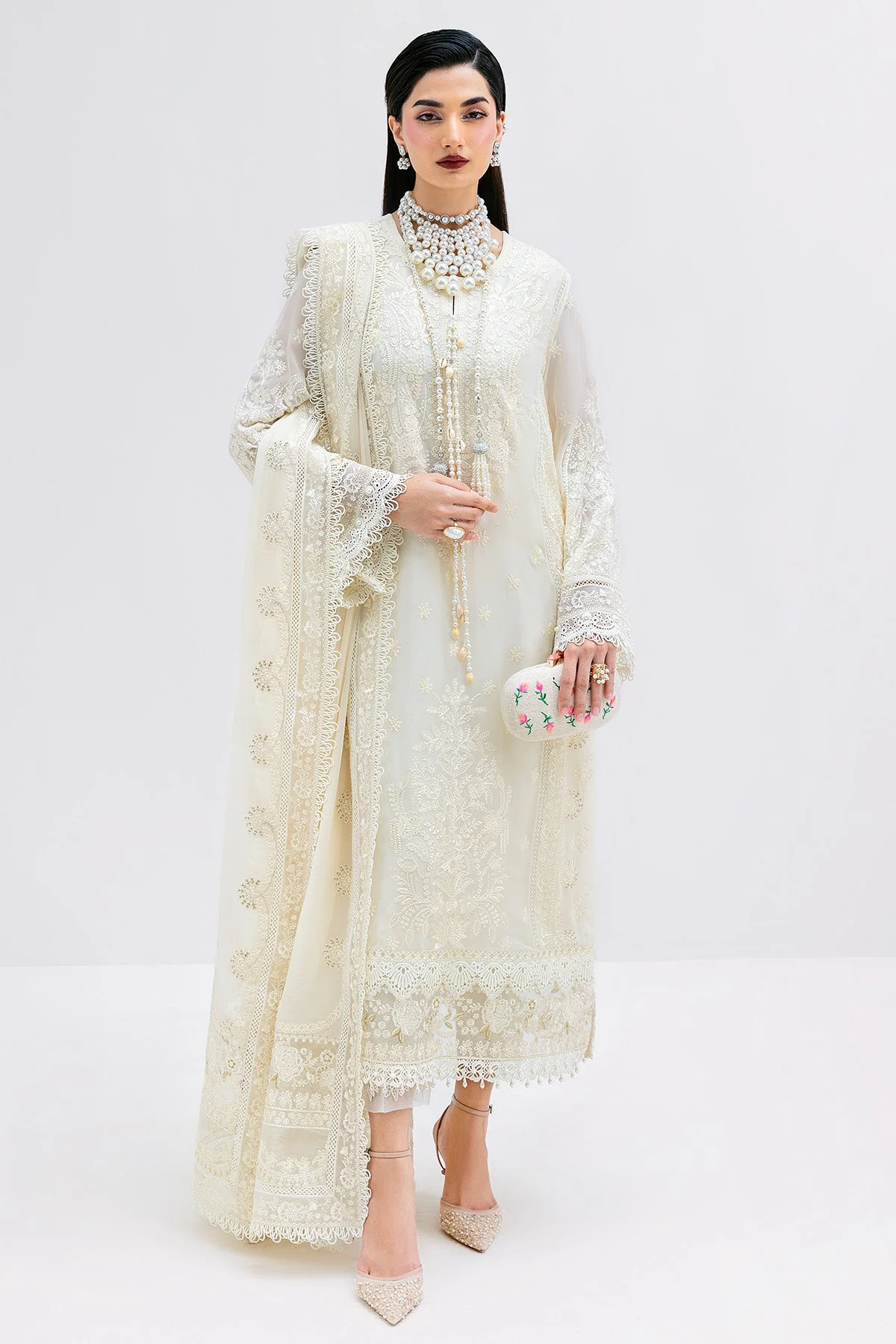 Imrozia Luxe Serene Georgette 3Pc Suit || S-1086 PEARL