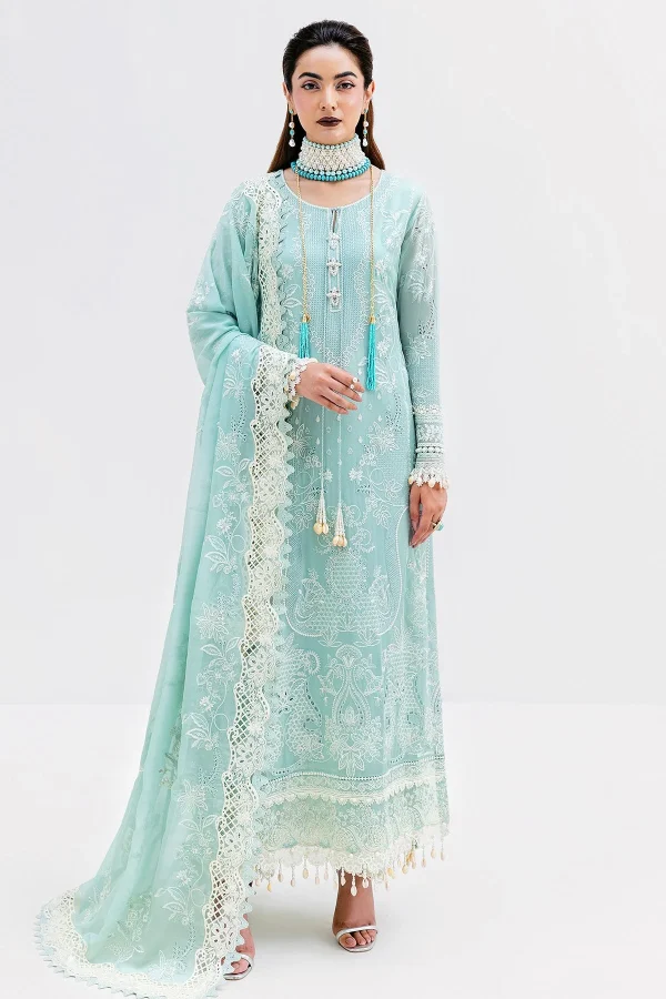 Imrozia Luxe Serene Georgette 3Pc Suit || S-1087 AQUA - Image 4