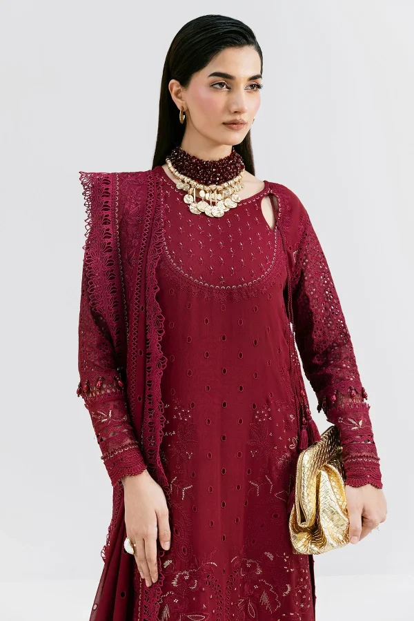 Imrozia Luxe Serene Georgette 3Pc Suit || S-1089 SCARLET - Image 4