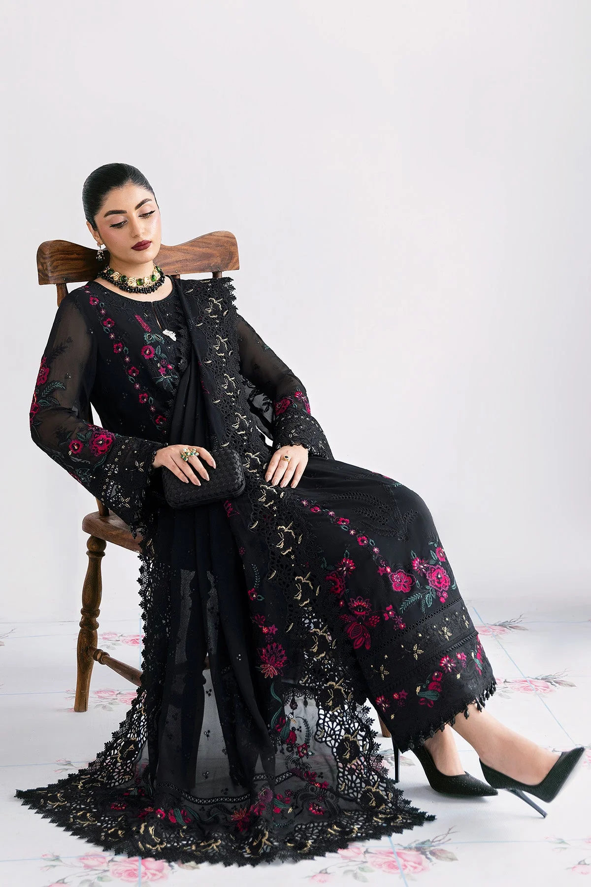Imrozia Luxe Serene Georgette 3Pc Suit || S-1095 ONYX - Image 3