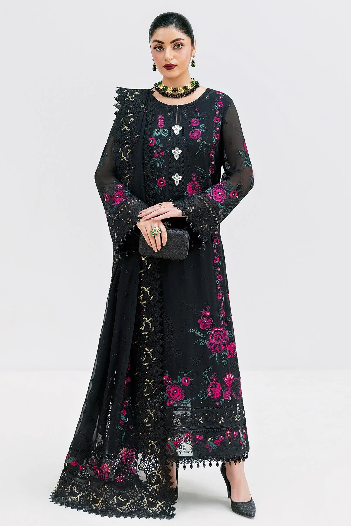 Imrozia Luxe Serene Georgette 3Pc Suit || S-1095 ONYX