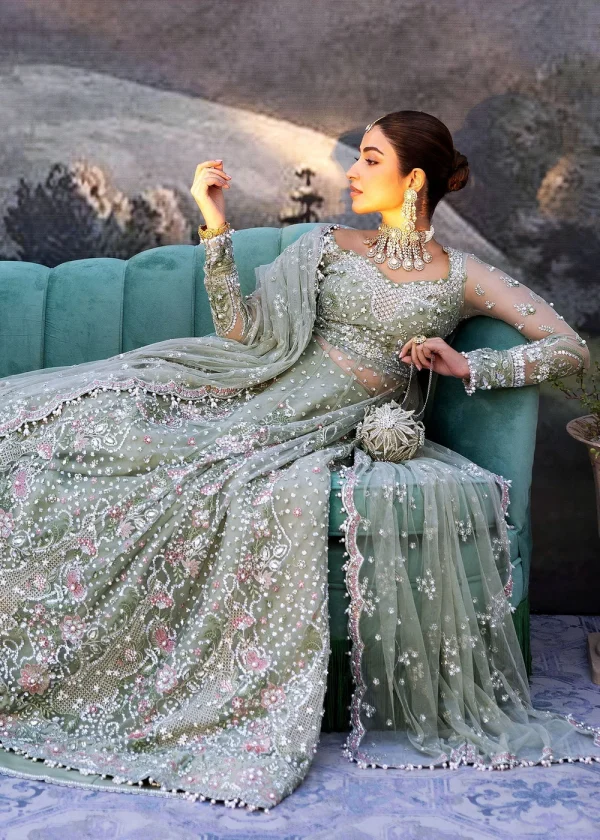 Festive Unstitched '25 by Sadaf Fawad Khan | Seafoam - Image 2