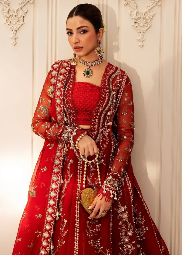 Festive Unstitched '25 by Sadaf Fawad Khan | Scarlet - Image 2