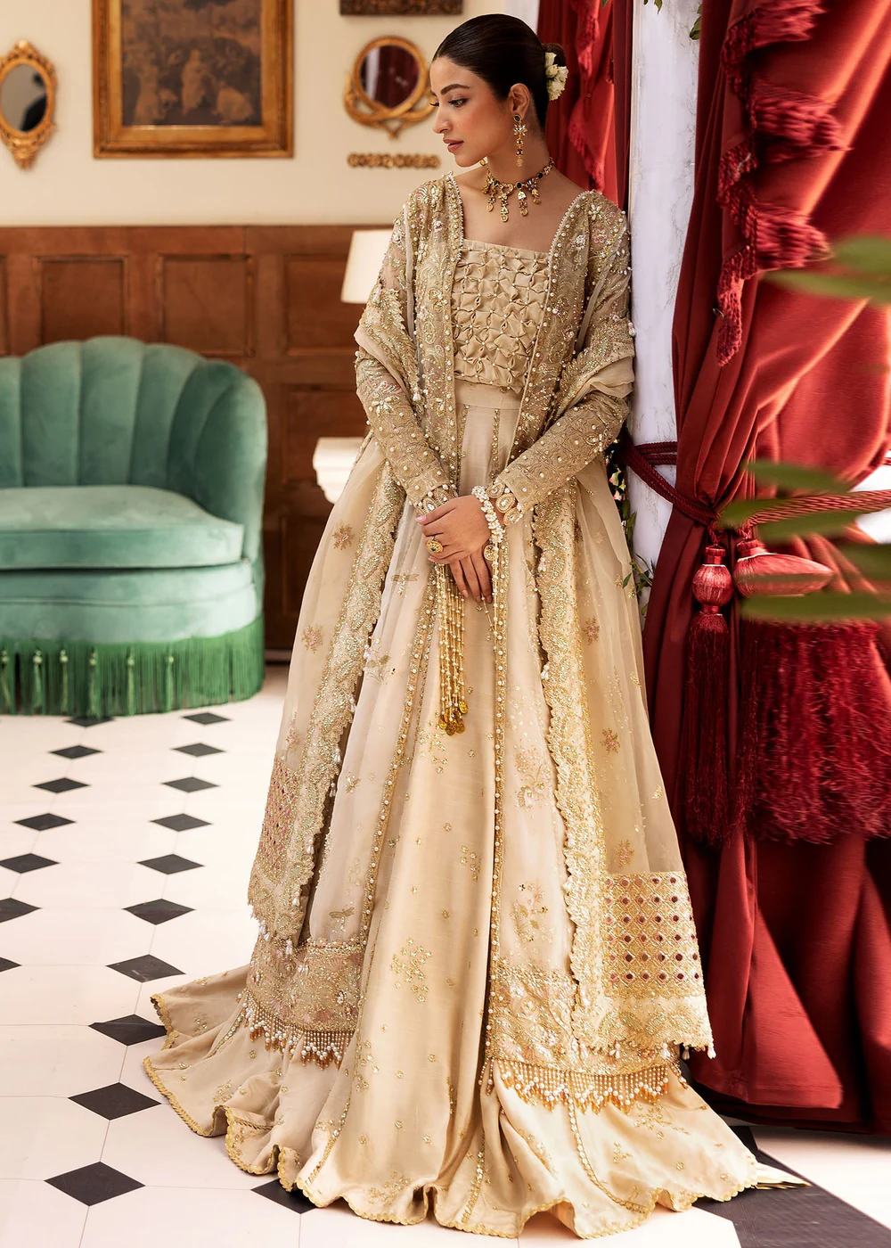 Festive Unstitched '25 by Sadaf Fawad Khan | Ivory Celeste