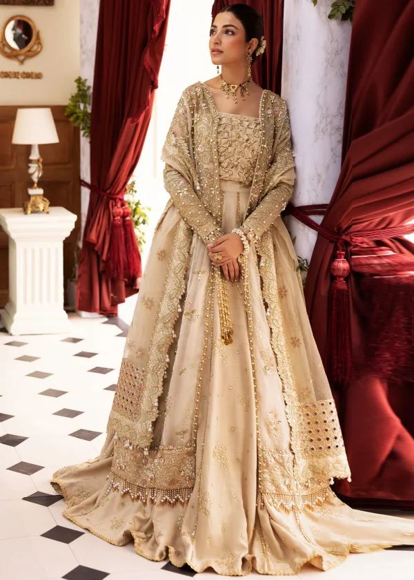 Festive Unstitched '25 by Sadaf Fawad Khan | Ivory Celeste - Image 2