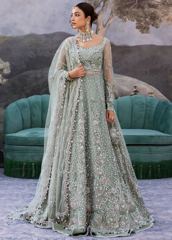 Festive Unstitched '25 by Sadaf Fawad Khan | Seafoam - Image 4
