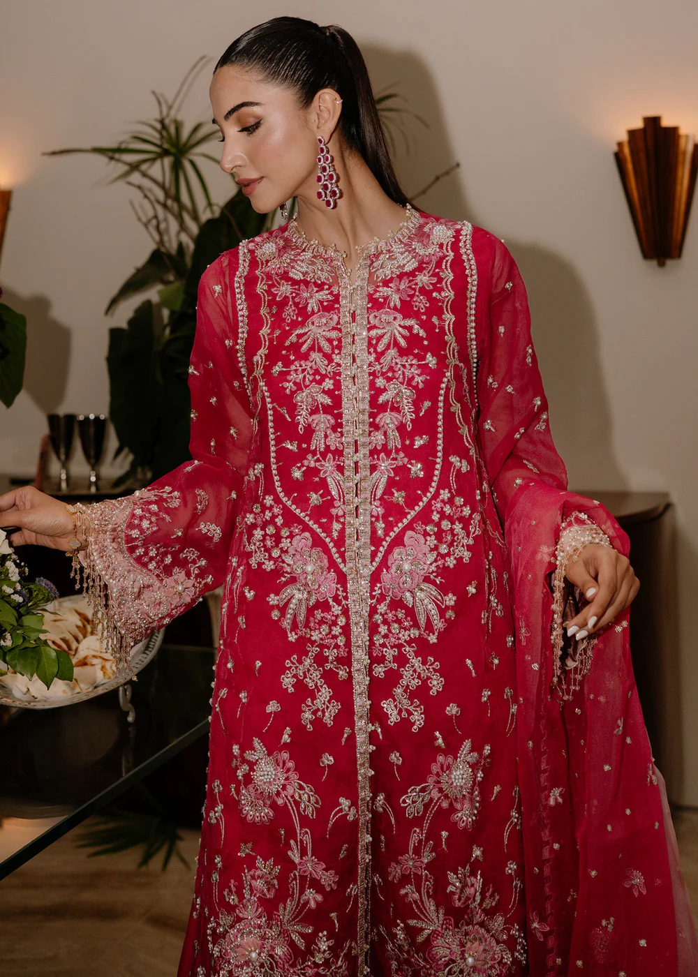 Festive Unstitched '25 by Sadaf Fawad Khan | Fuschia Rose - Image 6