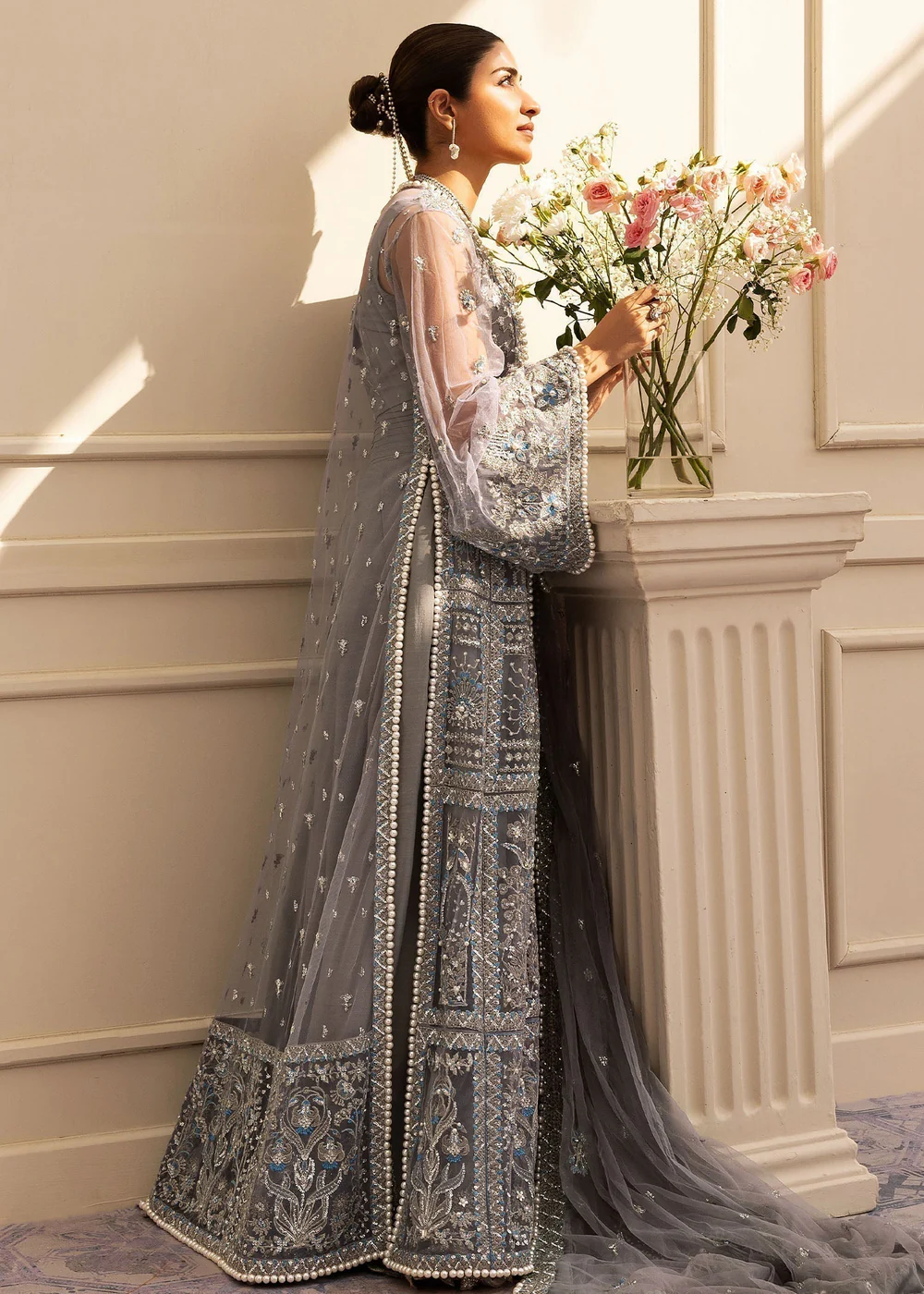 Festive Unstitched '25 by Sadaf Fawad Khan | Overcast Whisper - Image 3