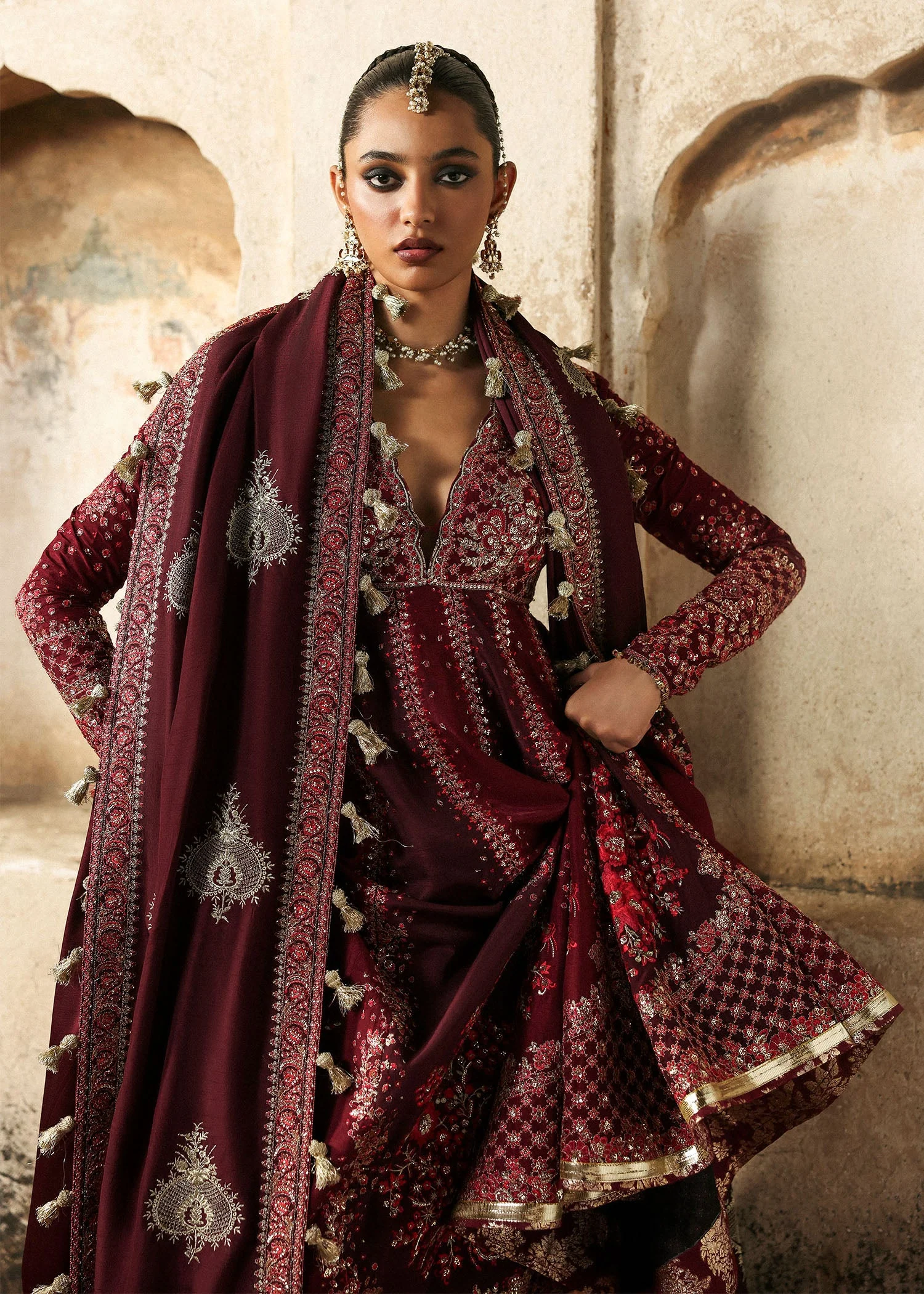 Massarat - Festive Unstitched '25 by Hussain Rehar | Gulnar - Image 5