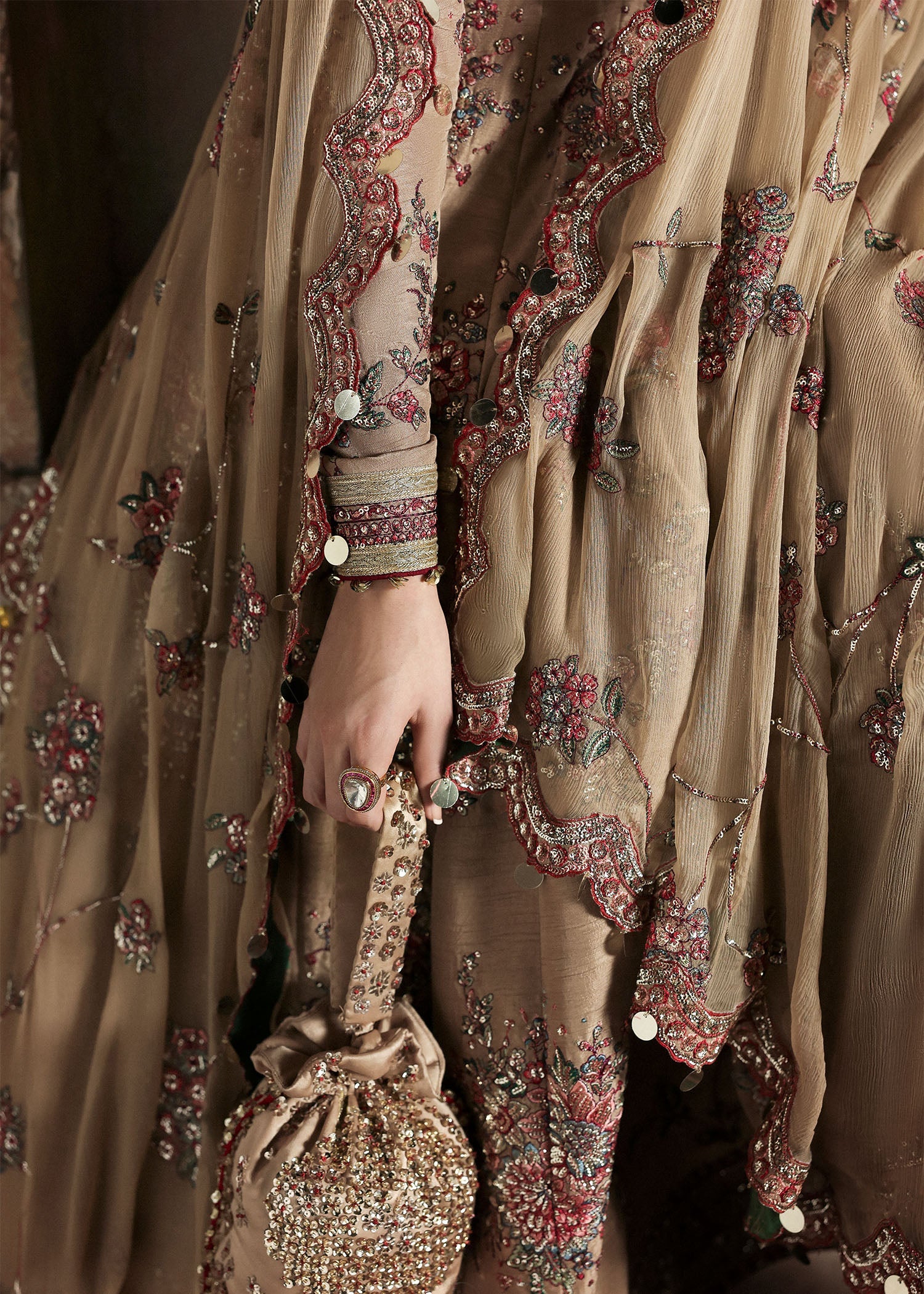 Massarat - Festive Unstitched '25 by Hussain Rehar | Mahvash - Image 3