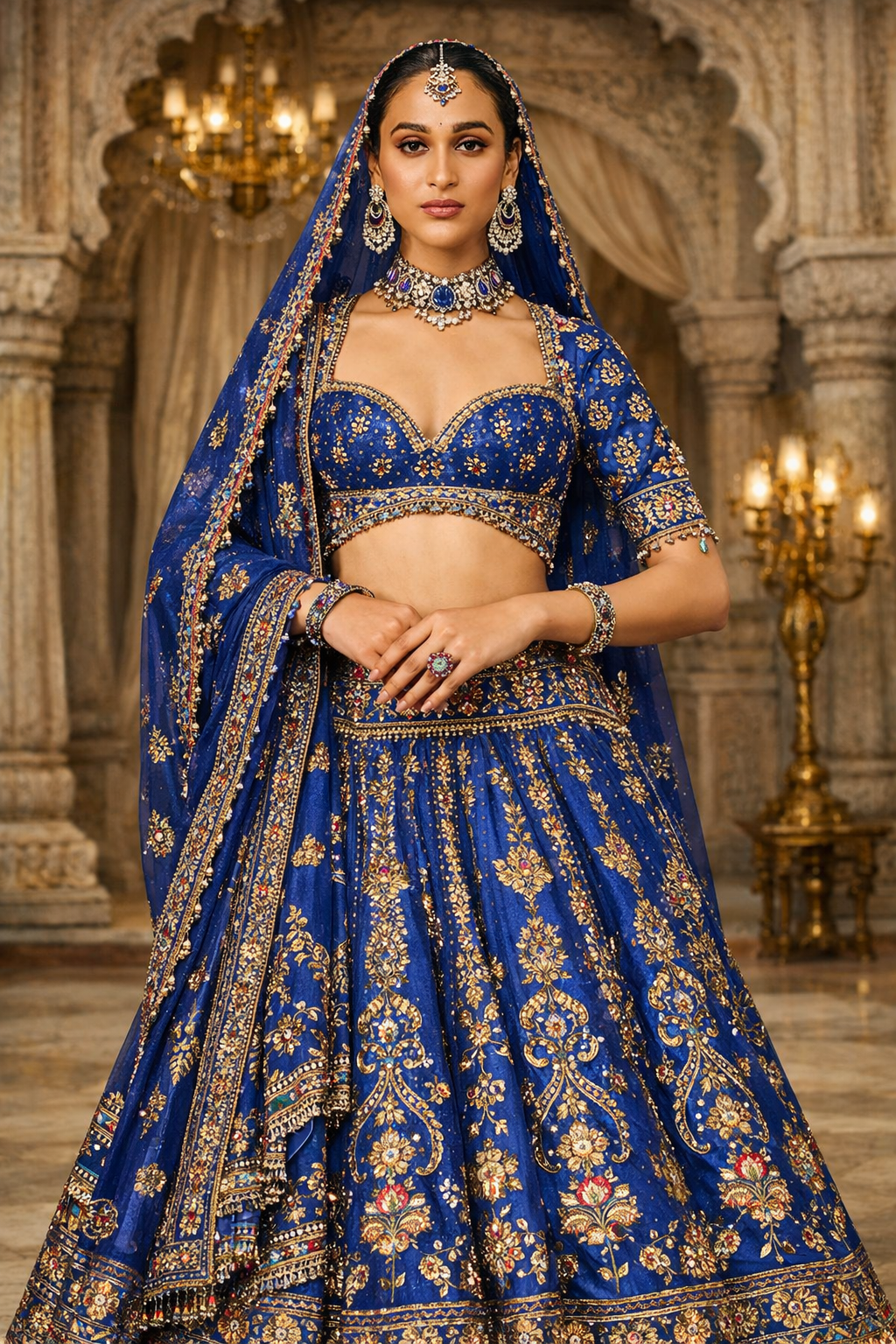 JPN SMART INDIA Royal Heritage Handcrafted Silk Bridal Lehenga